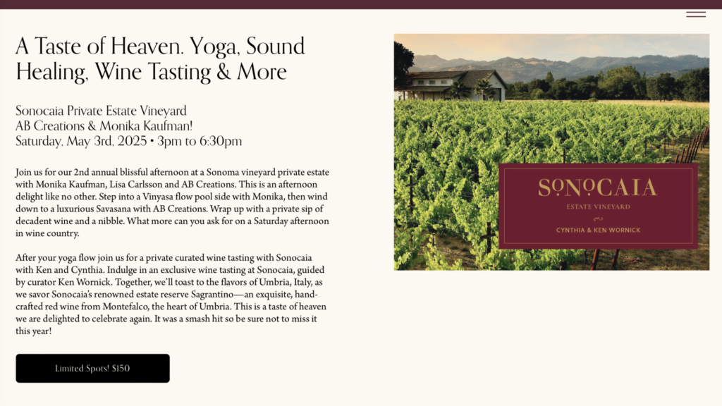 Sonocaia Euphoria May 3 2025 - Winter Wine Wonderland: Seasonal Sips, News, and Experiences, from Sonocaia